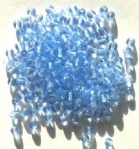 200 4mm Transparent Light Sapphire Round Glass Beads